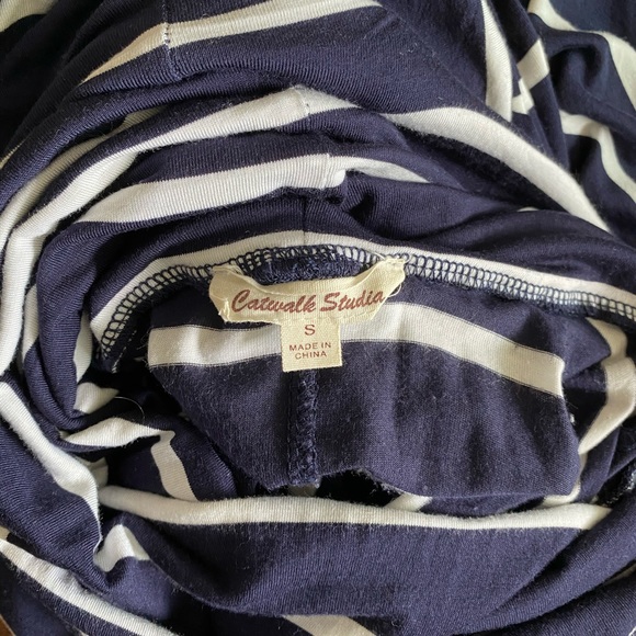 Hi-low strapless dress striped pattern - Picture 4 of 6